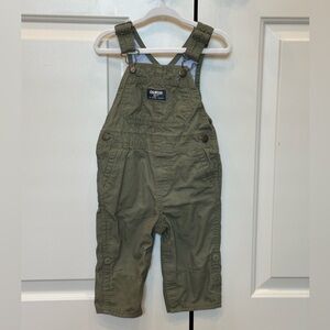 OshKosh B'gosh Olive Overalls 12m (like new)